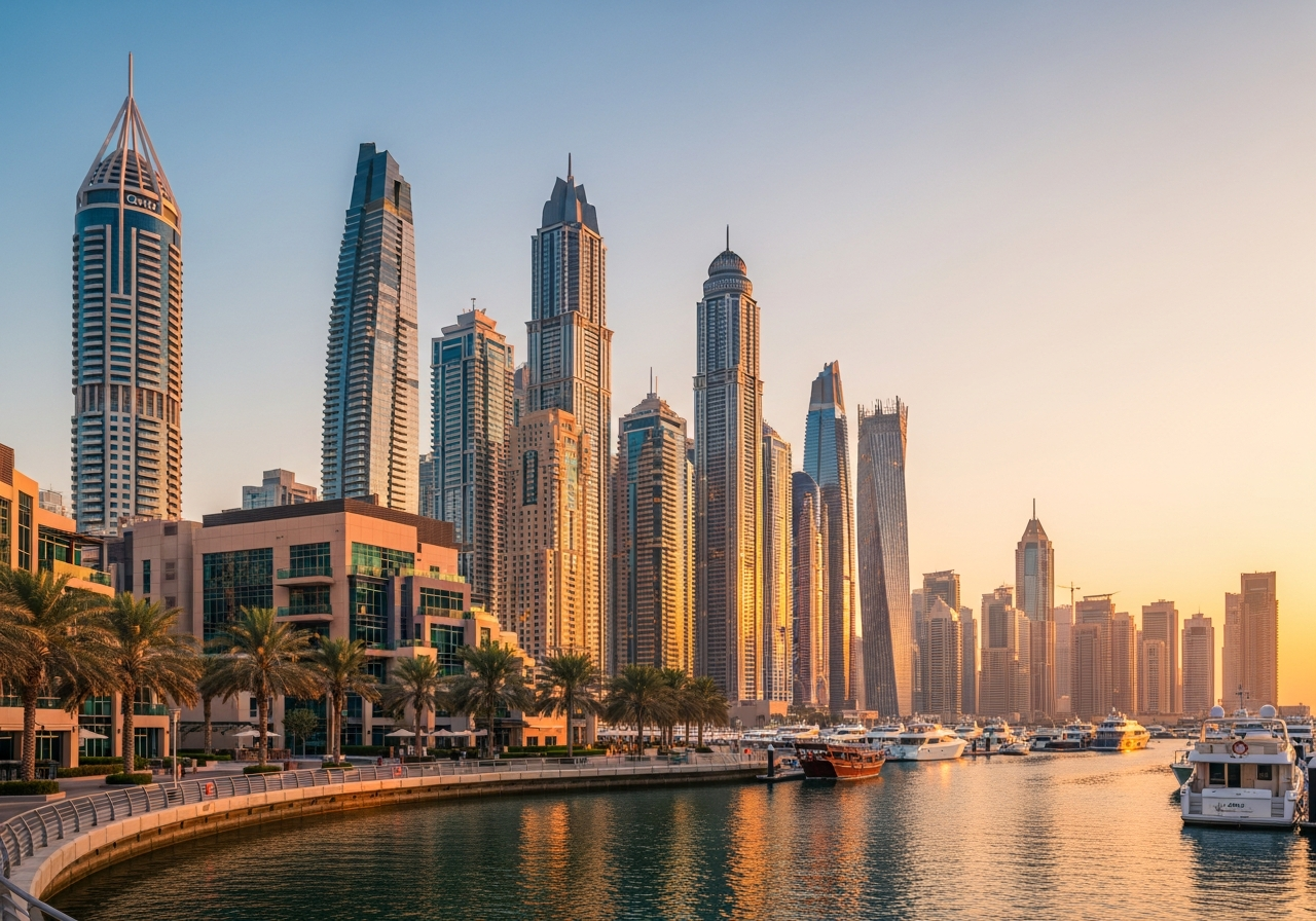 Skyline und Marina von Dubai