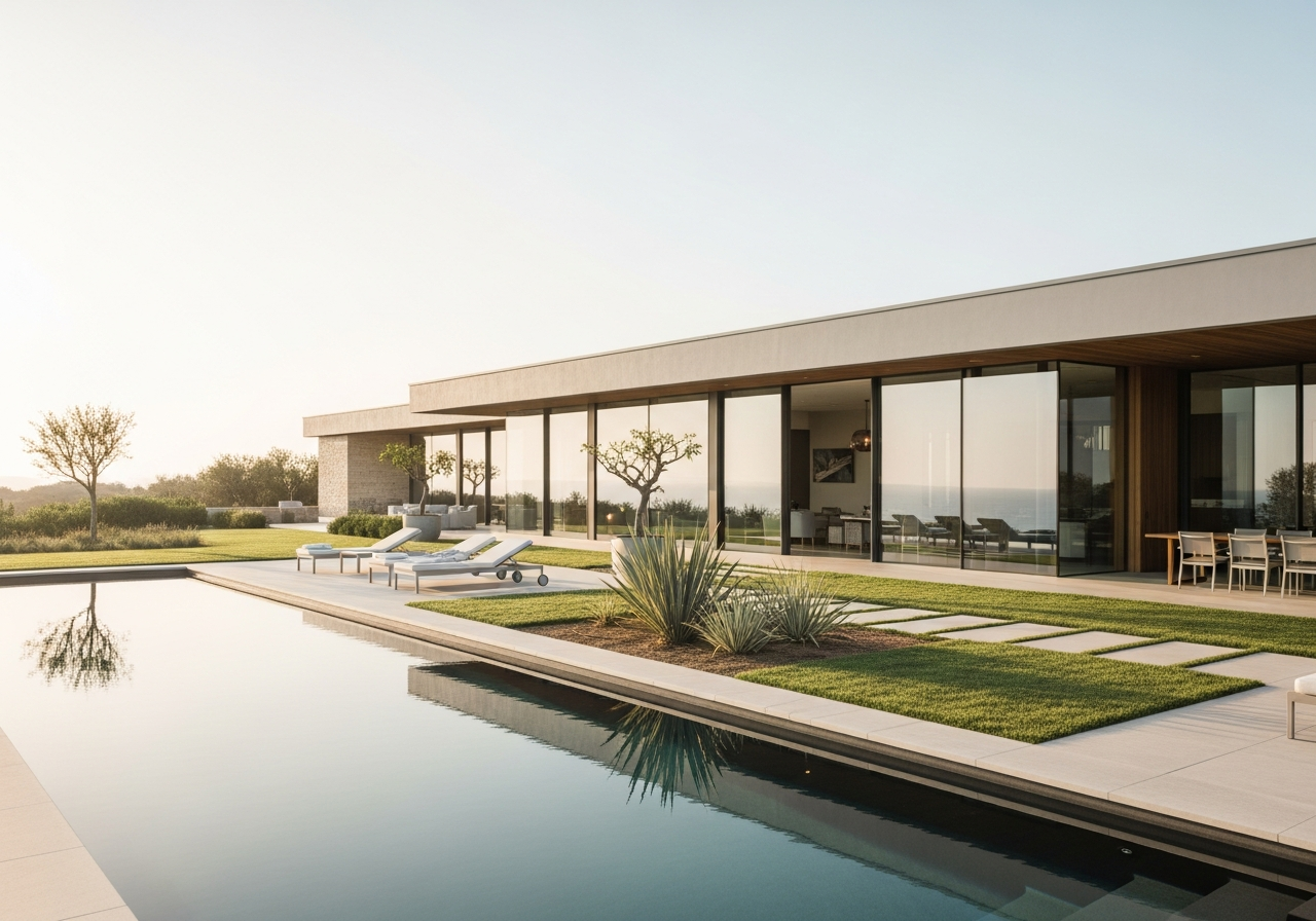 Moderne Luxusvilla mit Pool und Meerblick